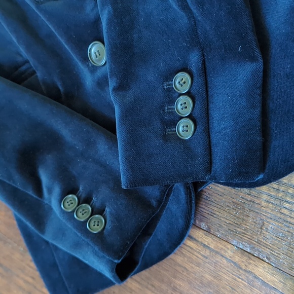 J. CREW I Ladies Navy Indigo Blue Velvet Schoolboy Style Blazer Jacket, 0 Petite - Picture 7 of 11